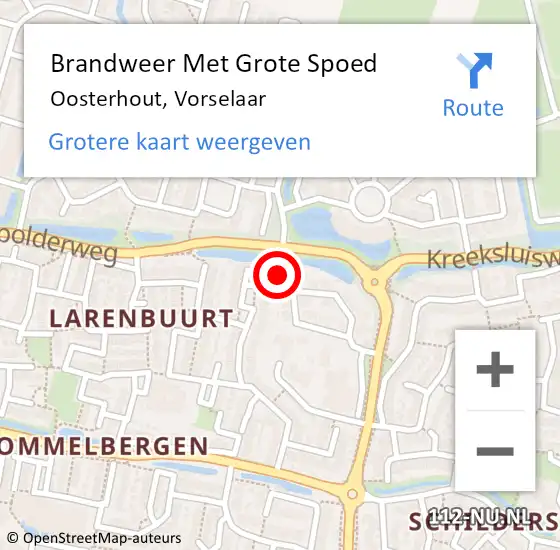 Locatie op kaart van de 112 melding: Brandweer Met Grote Spoed Naar Oosterhout, Vorselaar op 8 mei 2023 15:11