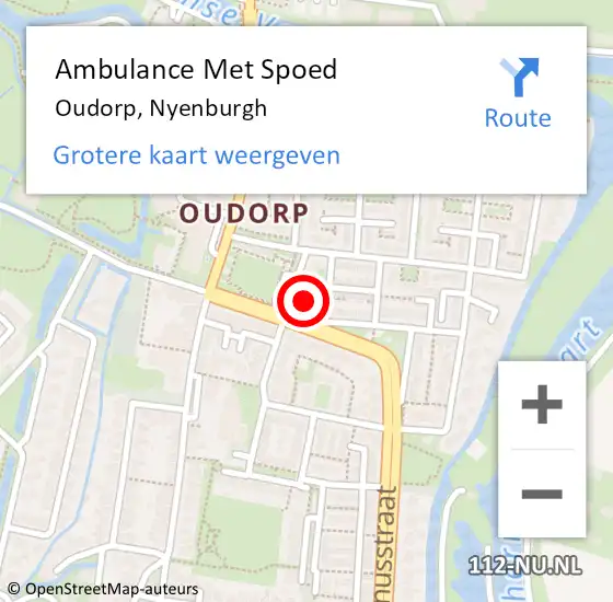 Locatie op kaart van de 112 melding: Ambulance Met Spoed Naar Oudorp, Nyenburgh op 8 mei 2023 15:20