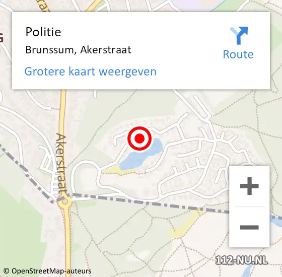 Locatie op kaart van de 112 melding: Politie Brunssum, Akerstraat op 8 mei 2023 16:08