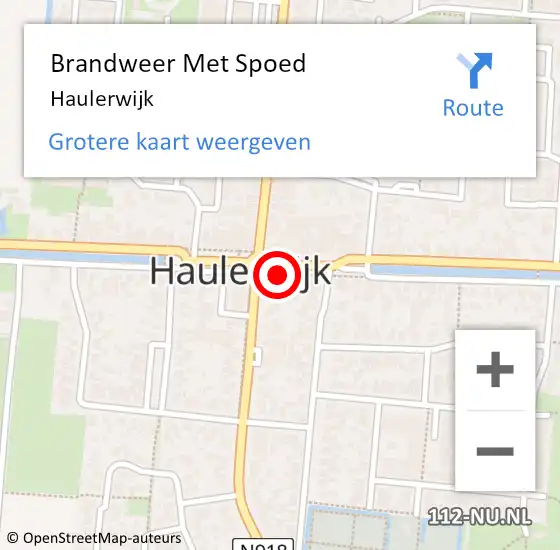 Locatie op kaart van de 112 melding: Brandweer Met Spoed Naar Haulerwijk op 8 mei 2023 16:47