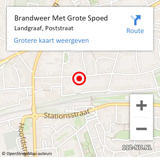 Locatie op kaart van de 112 melding: Brandweer Met Grote Spoed Naar Landgraaf, Poststraat op 8 mei 2023 18:14