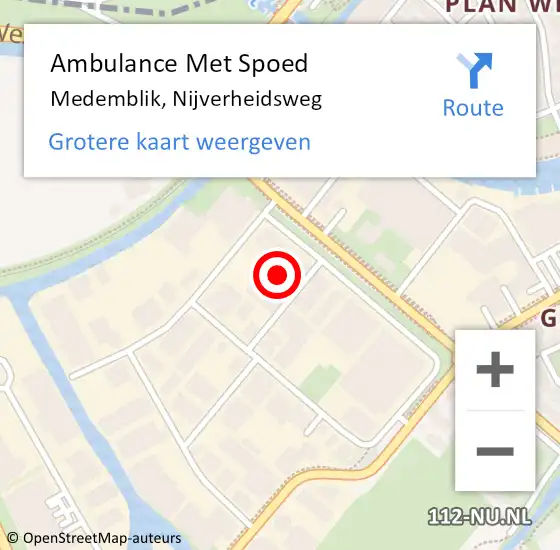 Locatie op kaart van de 112 melding: Ambulance Met Spoed Naar Medemblik, Nijverheidsweg op 8 mei 2023 18:30