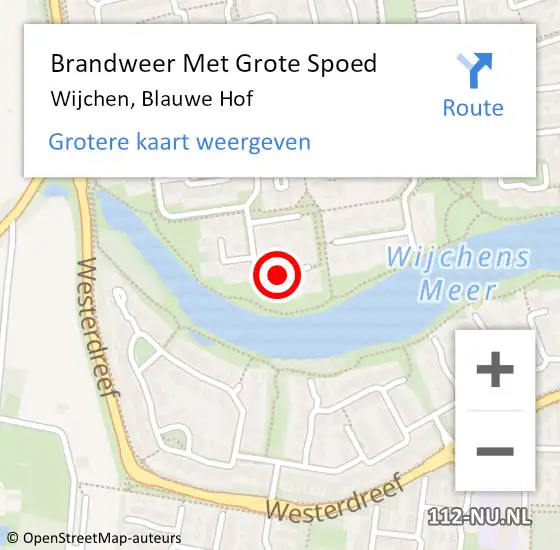 Locatie op kaart van de 112 melding: Brandweer Met Grote Spoed Naar Wijchen, Blauwe Hof op 8 mei 2023 18:31