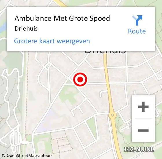 Locatie op kaart van de 112 melding: Ambulance Met Grote Spoed Naar Driehuis op 8 mei 2023 20:33