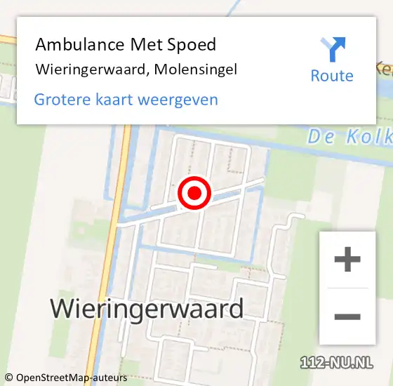 Locatie op kaart van de 112 melding: Ambulance Met Spoed Naar Wieringerwaard, Molensingel op 8 mei 2023 20:46