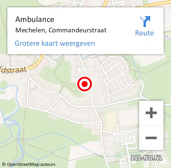 Locatie op kaart van de 112 melding: Ambulance Mechelen, Commandeurstraat op 24 augustus 2014 22:14