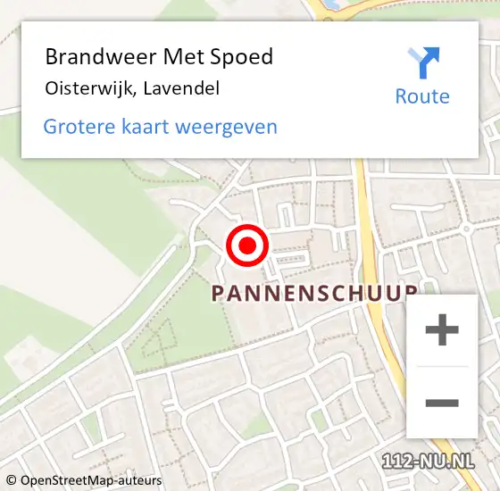 Locatie op kaart van de 112 melding: Brandweer Met Spoed Naar Oisterwijk, Lavendel op 8 mei 2023 23:13
