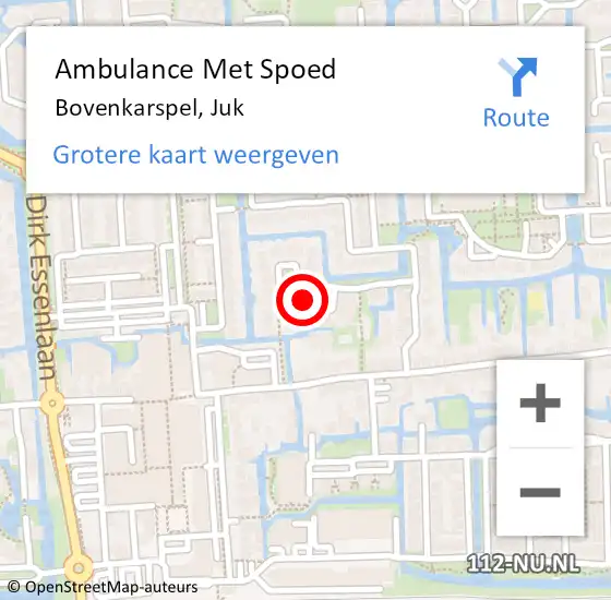 Locatie op kaart van de 112 melding: Ambulance Met Spoed Naar Bovenkarspel, Juk op 9 mei 2023 01:01