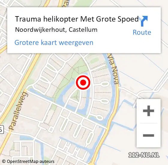 Locatie op kaart van de 112 melding: Trauma helikopter Met Grote Spoed Naar Noordwijkerhout, Castellum op 9 mei 2023 01:17