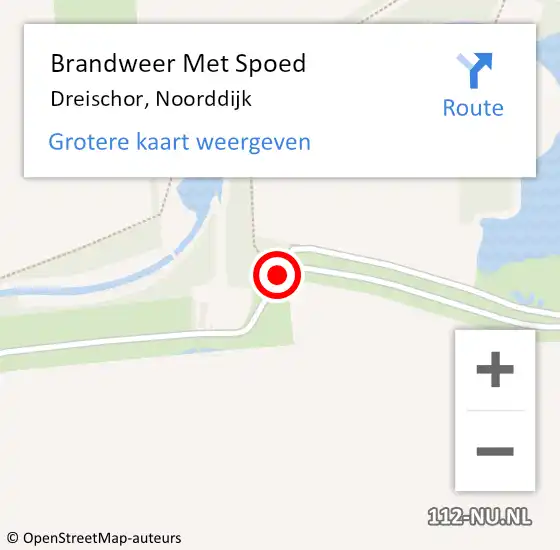 Locatie op kaart van de 112 melding: Brandweer Met Spoed Naar Dreischor, Noorddijk op 24 augustus 2014 22:30