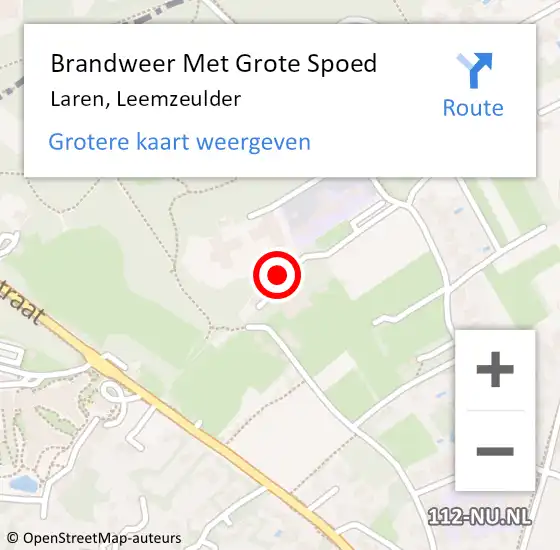 Locatie op kaart van de 112 melding: Brandweer Met Grote Spoed Naar Laren, Leemzeulder op 9 mei 2023 06:01