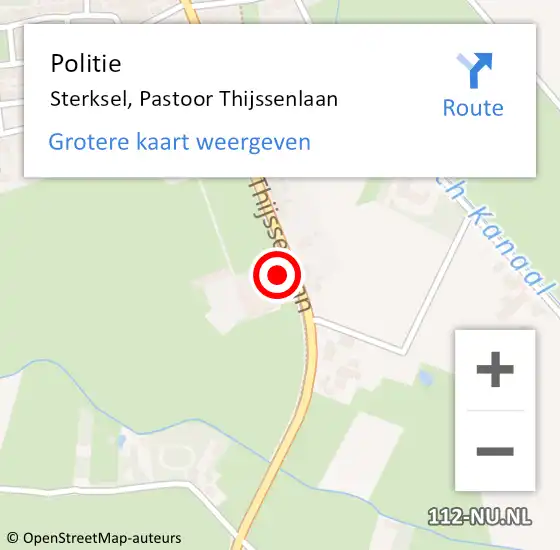 Locatie op kaart van de 112 melding: Politie Sterksel, Pastoor Thijssenlaan op 9 mei 2023 07:40
