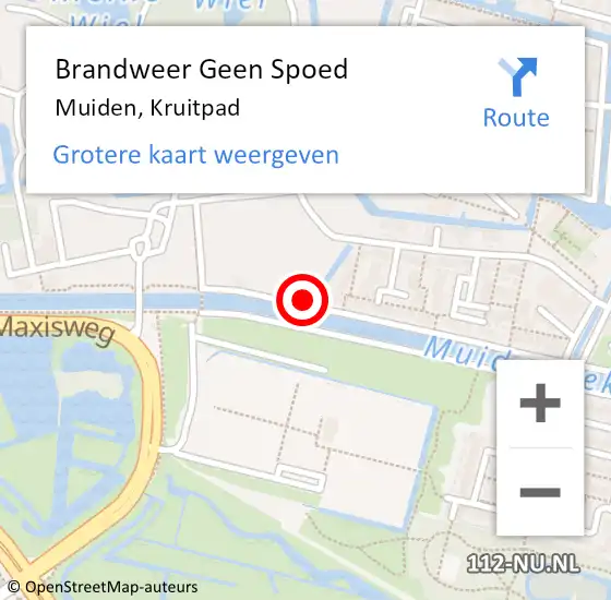 Locatie op kaart van de 112 melding: Brandweer Geen Spoed Naar Muiden, Kruitpad op 9 mei 2023 08:29