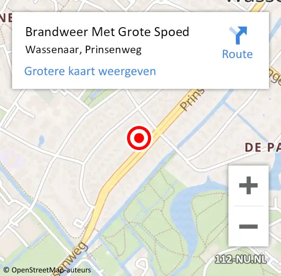 Locatie op kaart van de 112 melding: Brandweer Met Grote Spoed Naar Wassenaar, Prinsenweg op 9 mei 2023 08:43