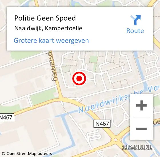 Locatie op kaart van de 112 melding: Politie Geen Spoed Naar Naaldwijk, Kamperfoelie op 9 mei 2023 08:57