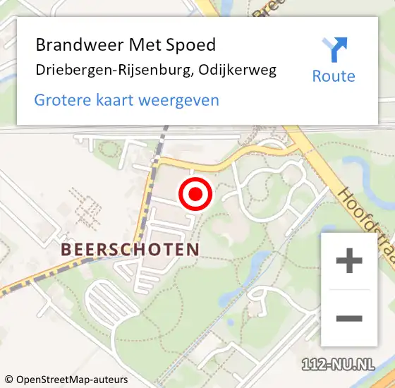 Locatie op kaart van de 112 melding: Brandweer Met Spoed Naar Driebergen-Rijsenburg, Odijkerweg op 9 mei 2023 08:59