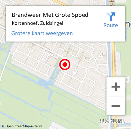 Locatie op kaart van de 112 melding: Brandweer Met Grote Spoed Naar Kortenhoef, Zuidsingel op 9 mei 2023 09:23