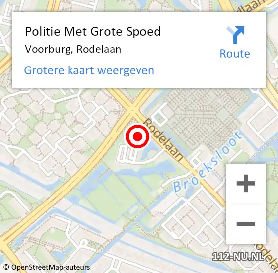 Locatie op kaart van de 112 melding: Politie Met Grote Spoed Naar Voorburg, Rodelaan op 9 mei 2023 09:42