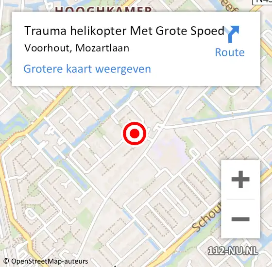 Locatie op kaart van de 112 melding: Trauma helikopter Met Grote Spoed Naar Voorhout, Mozartlaan op 9 mei 2023 10:11