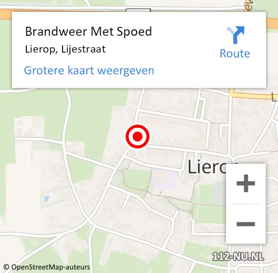 Locatie op kaart van de 112 melding: Brandweer Met Spoed Naar Lierop, Lijestraat op 9 mei 2023 10:54