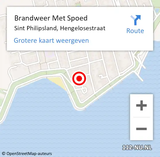 Locatie op kaart van de 112 melding: Brandweer Met Spoed Naar Sint Philipsland, Hengelosestraat op 9 mei 2023 11:13