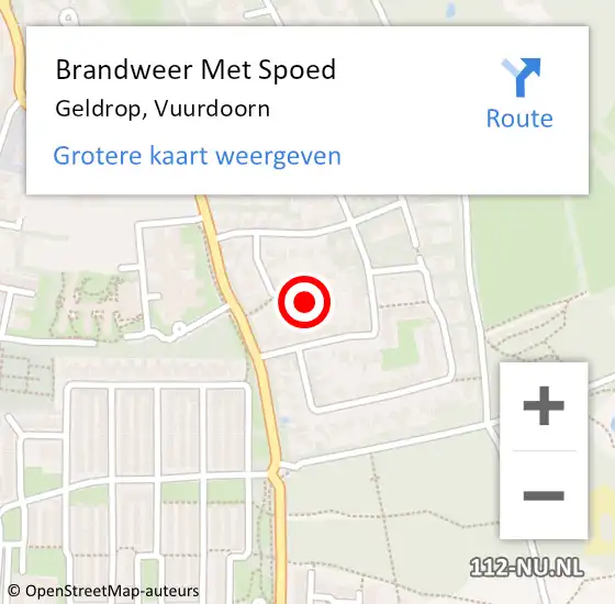 Locatie op kaart van de 112 melding: Brandweer Met Spoed Naar Geldrop, Vuurdoorn op 9 mei 2023 11:23