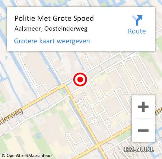 Locatie op kaart van de 112 melding: Politie Met Grote Spoed Naar Aalsmeer, Oosteinderweg op 9 mei 2023 11:35