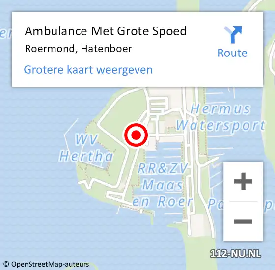 Locatie op kaart van de 112 melding: Ambulance Met Grote Spoed Naar Roermond, Hatenboer op 9 mei 2023 12:28