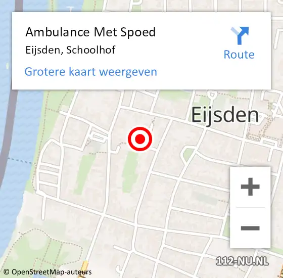 Locatie op kaart van de 112 melding: Ambulance Met Spoed Naar Eijsden, Schoolhof op 24 augustus 2014 23:51