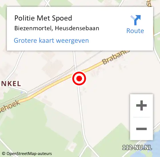 Locatie op kaart van de 112 melding: Politie Met Spoed Naar Biezenmortel, Heusdensebaan op 9 mei 2023 13:09