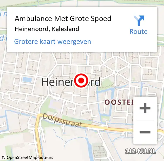 Locatie op kaart van de 112 melding: Ambulance Met Grote Spoed Naar Heinenoord, Kalesland op 9 mei 2023 13:27