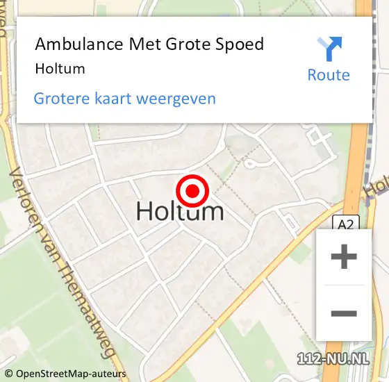 Locatie op kaart van de 112 melding: Ambulance Met Grote Spoed Naar Holtum op 9 mei 2023 13:27