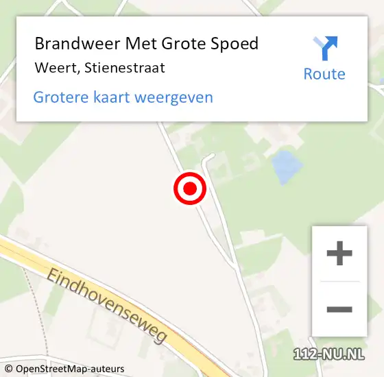 Locatie op kaart van de 112 melding: Brandweer Met Grote Spoed Naar Weert, Stienestraat op 9 mei 2023 13:36