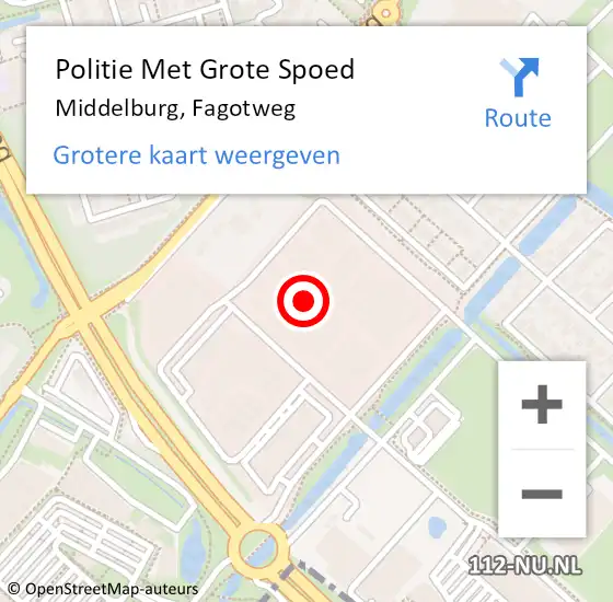 Locatie op kaart van de 112 melding: Politie Met Grote Spoed Naar Middelburg, Fagotweg op 9 mei 2023 14:10