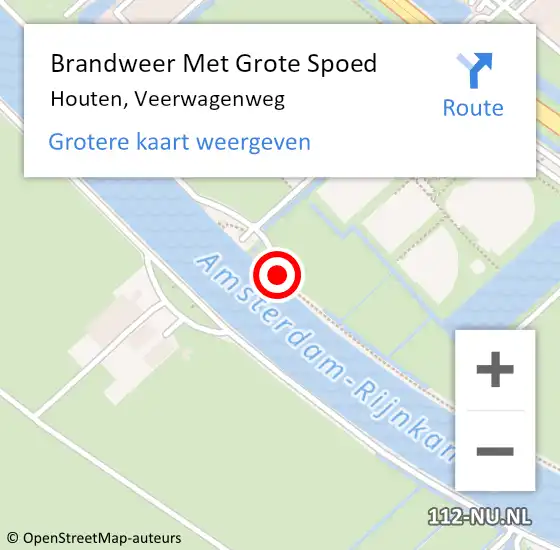 Locatie op kaart van de 112 melding: Brandweer Met Grote Spoed Naar Houten, Veerwagenweg op 9 mei 2023 15:17