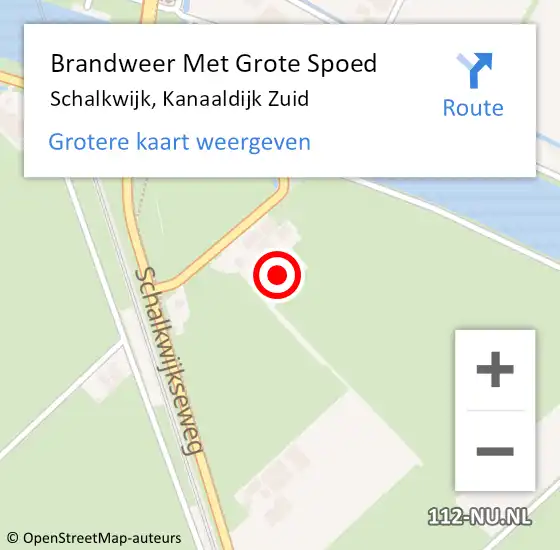 Locatie op kaart van de 112 melding: Brandweer Met Grote Spoed Naar Schalkwijk, Kanaaldijk Zuid op 9 mei 2023 15:19