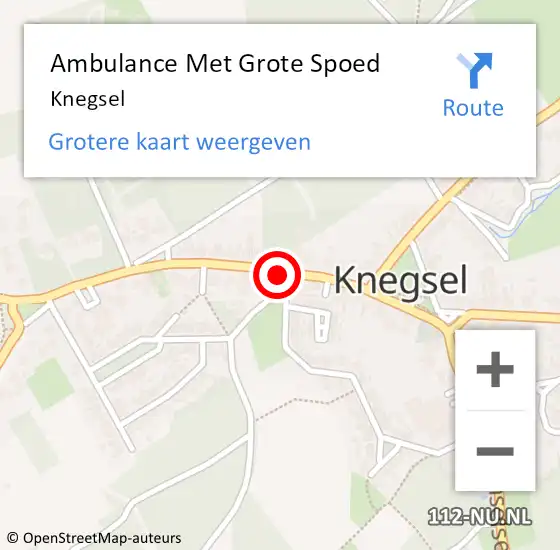 Locatie op kaart van de 112 melding: Ambulance Met Grote Spoed Naar Knegsel op 9 mei 2023 17:12