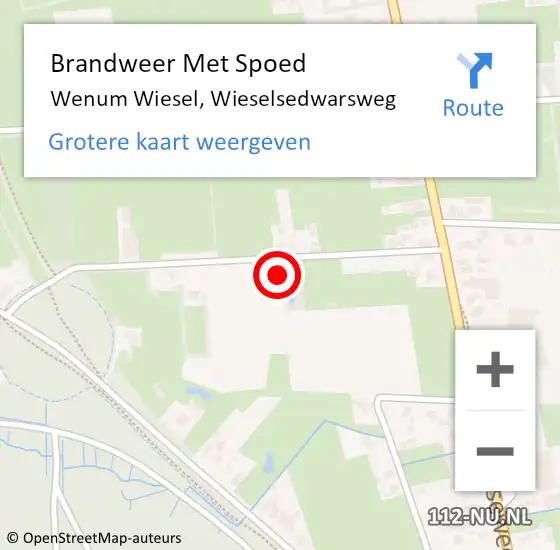 Locatie op kaart van de 112 melding: Brandweer Met Spoed Naar Wenum Wiesel, Wieselsedwarsweg op 9 mei 2023 17:20