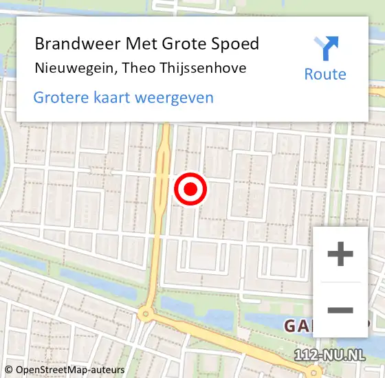 Locatie op kaart van de 112 melding: Brandweer Met Grote Spoed Naar Nieuwegein, Theo Thijssenhove op 9 mei 2023 18:11