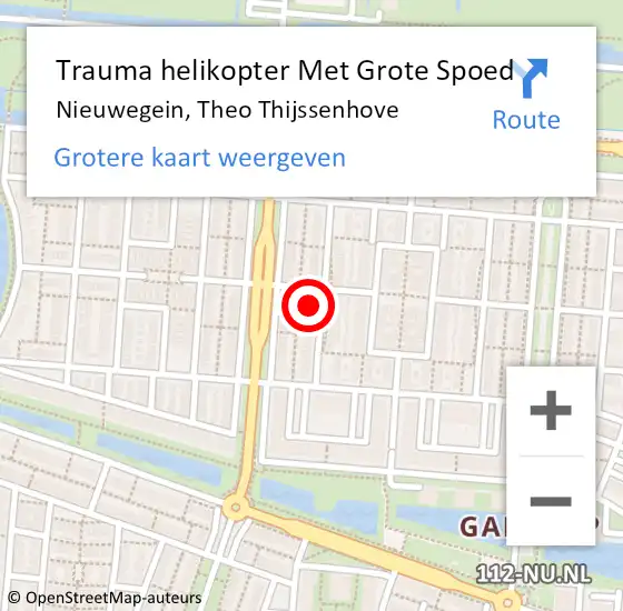 Locatie op kaart van de 112 melding: Trauma helikopter Met Grote Spoed Naar Nieuwegein, Theo Thijssenhove op 9 mei 2023 18:12