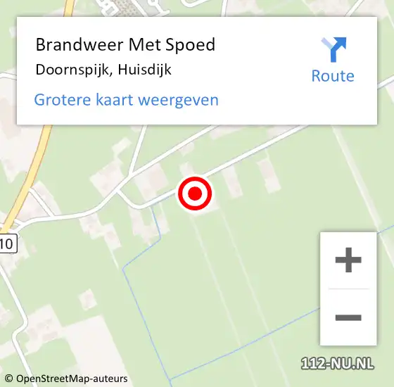 Locatie op kaart van de 112 melding: Brandweer Met Spoed Naar Doornspijk, Huisdijk op 9 mei 2023 18:19