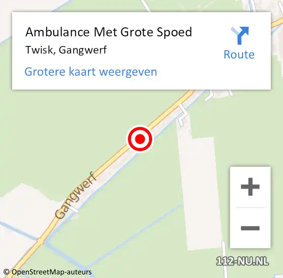 Locatie op kaart van de 112 melding: Ambulance Met Grote Spoed Naar Twisk, Gangwerf op 9 mei 2023 20:36