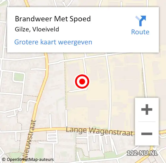 Locatie op kaart van de 112 melding: Brandweer Met Spoed Naar Gilze, Vloeiveld op 9 mei 2023 21:42