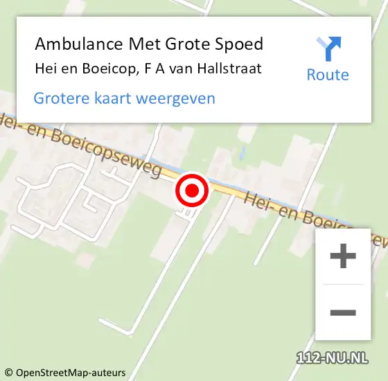 Locatie op kaart van de 112 melding: Ambulance Met Grote Spoed Naar Hei en Boeicop, F A van Hallstraat op 25 augustus 2014 03:09