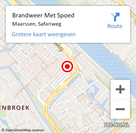 Locatie op kaart van de 112 melding: Brandweer Met Spoed Naar Maarssen, Safariweg op 10 mei 2023 04:25