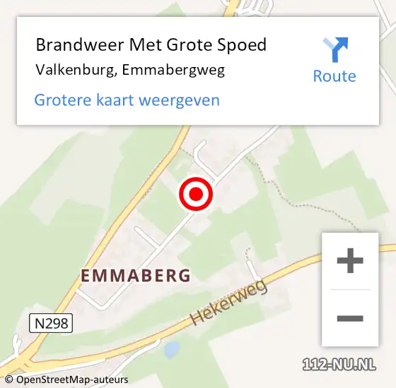 Locatie op kaart van de 112 melding: Brandweer Met Grote Spoed Naar Valkenburg, Emmabergweg op 10 mei 2023 09:07