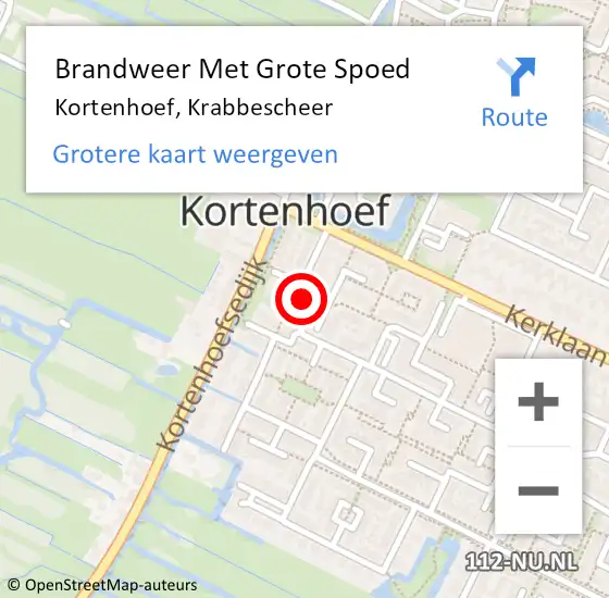 Locatie op kaart van de 112 melding: Brandweer Met Grote Spoed Naar Kortenhoef, Krabbescheer op 10 mei 2023 09:35