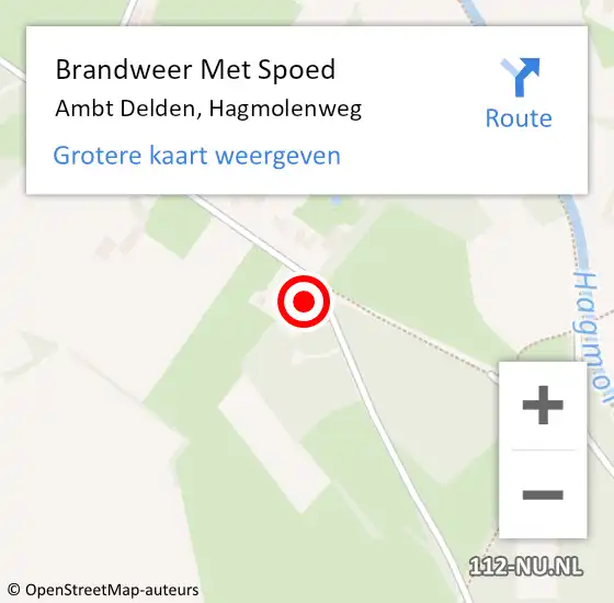 Locatie op kaart van de 112 melding: Brandweer Met Spoed Naar Ambt Delden, Hagmolenweg op 10 mei 2023 10:50