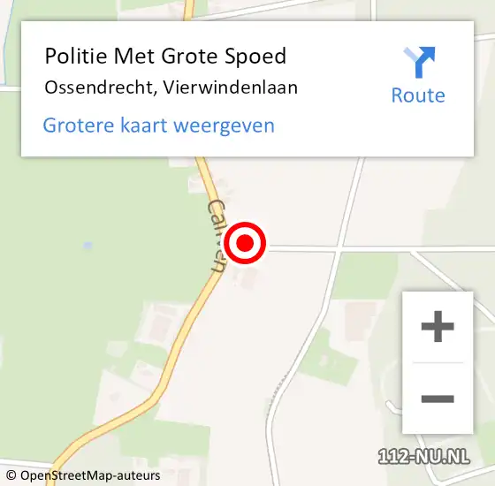 Locatie op kaart van de 112 melding: Politie Met Grote Spoed Naar Ossendrecht, Vierwindenlaan op 10 mei 2023 11:52
