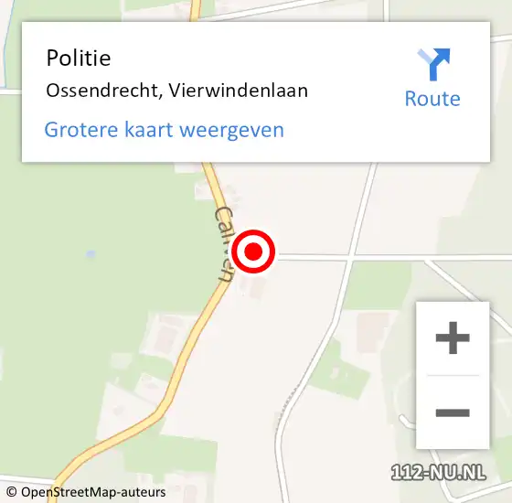 Locatie op kaart van de 112 melding: Politie Ossendrecht, Vierwindenlaan op 10 mei 2023 11:52